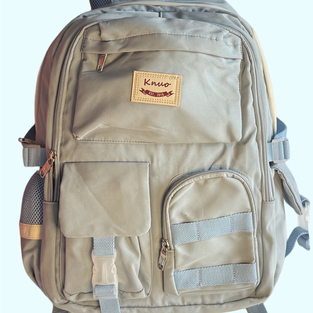 Knuo Light Blue Backpack Bag Travel School Laptop Bag - Picture 3 of 10